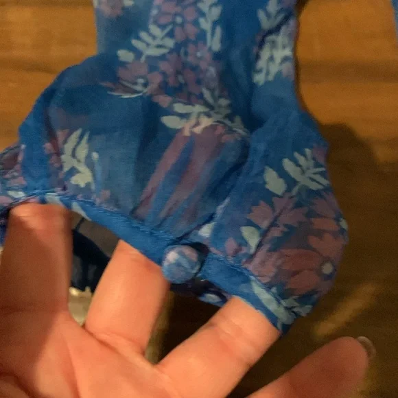 New Johnny Was Jade Blue Blaire Floral 100% Silk Midi Dress - Picture 6 of 16